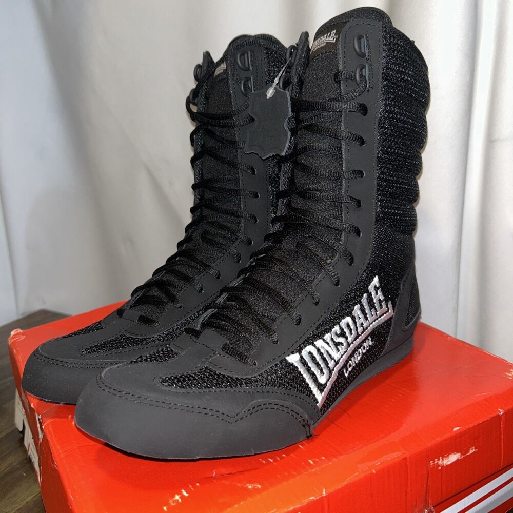 Lonsdale Contender High Black Boxing Cutting Boots Men's Size 8US 7UK EU41 NWT